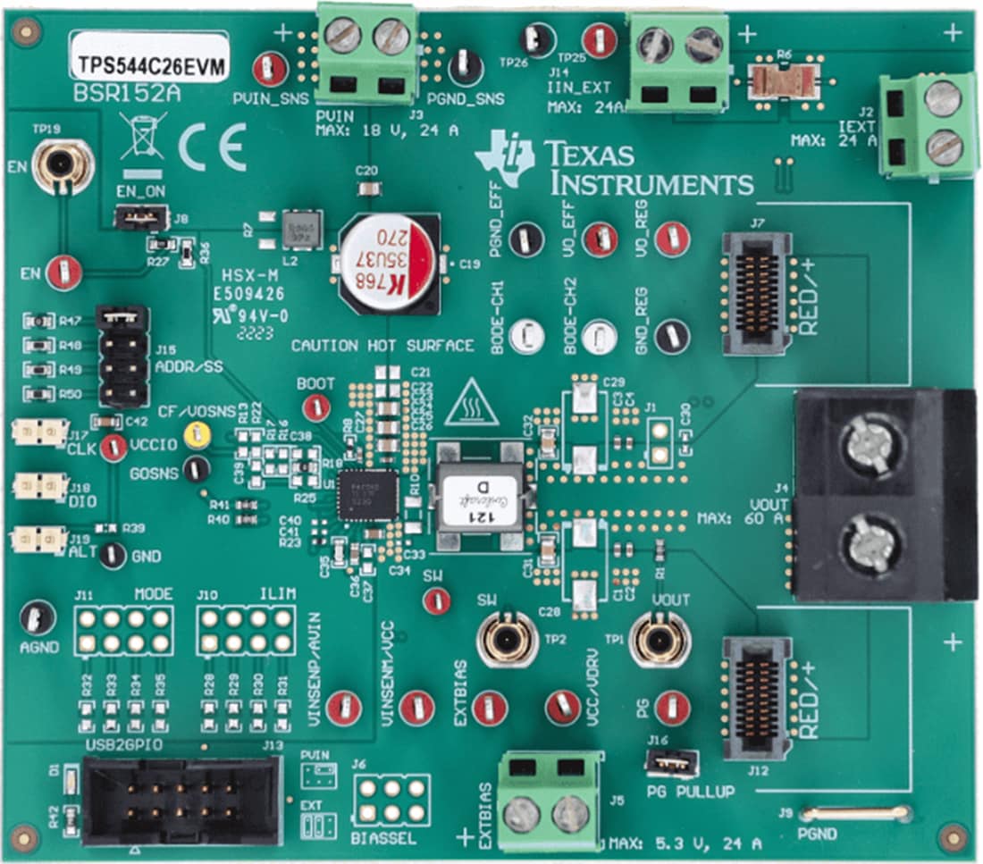機械図面 - Texas Instruments TPS544C26EVMコンバータ評価モジュール