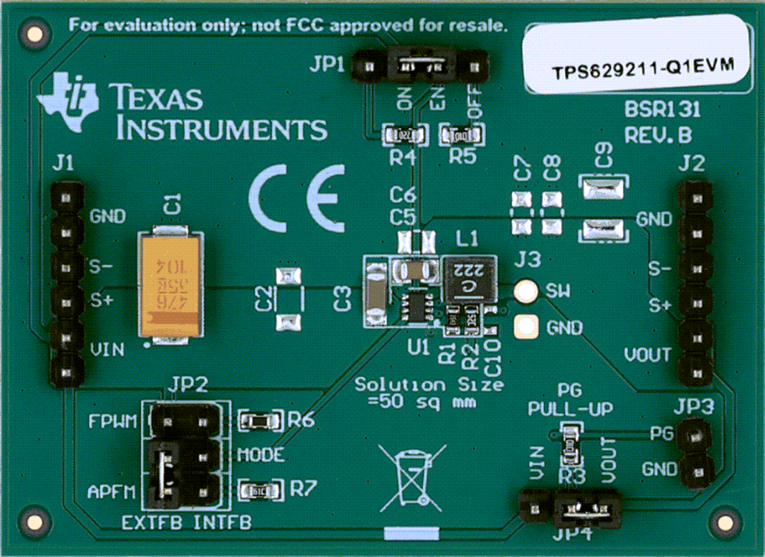 機械図面 - Texas Instruments TPS629211-Q1EVMコンバータ評価モジュール