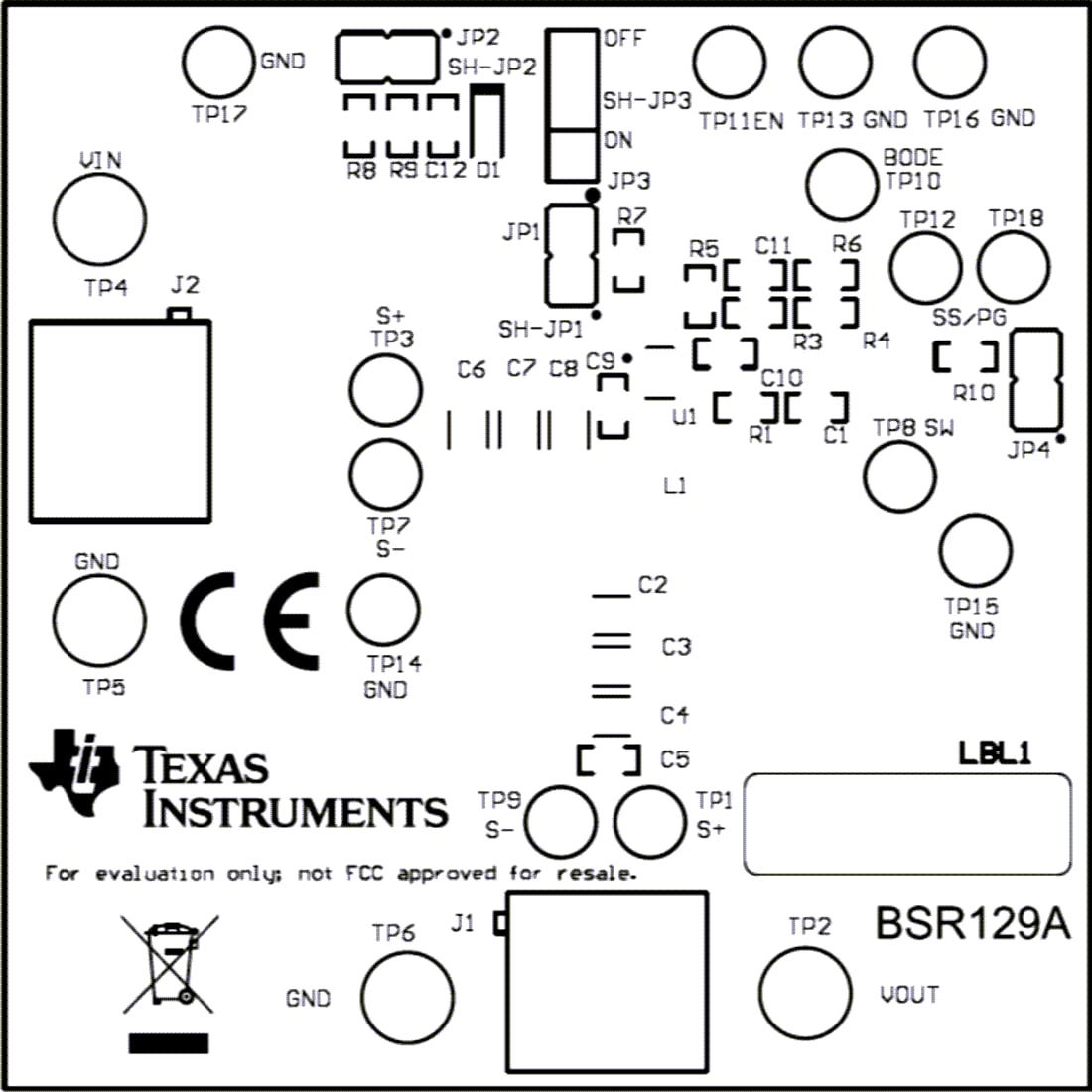 Texas Instruments TPS62933EVMコンバータ評価モジュール（EVM）