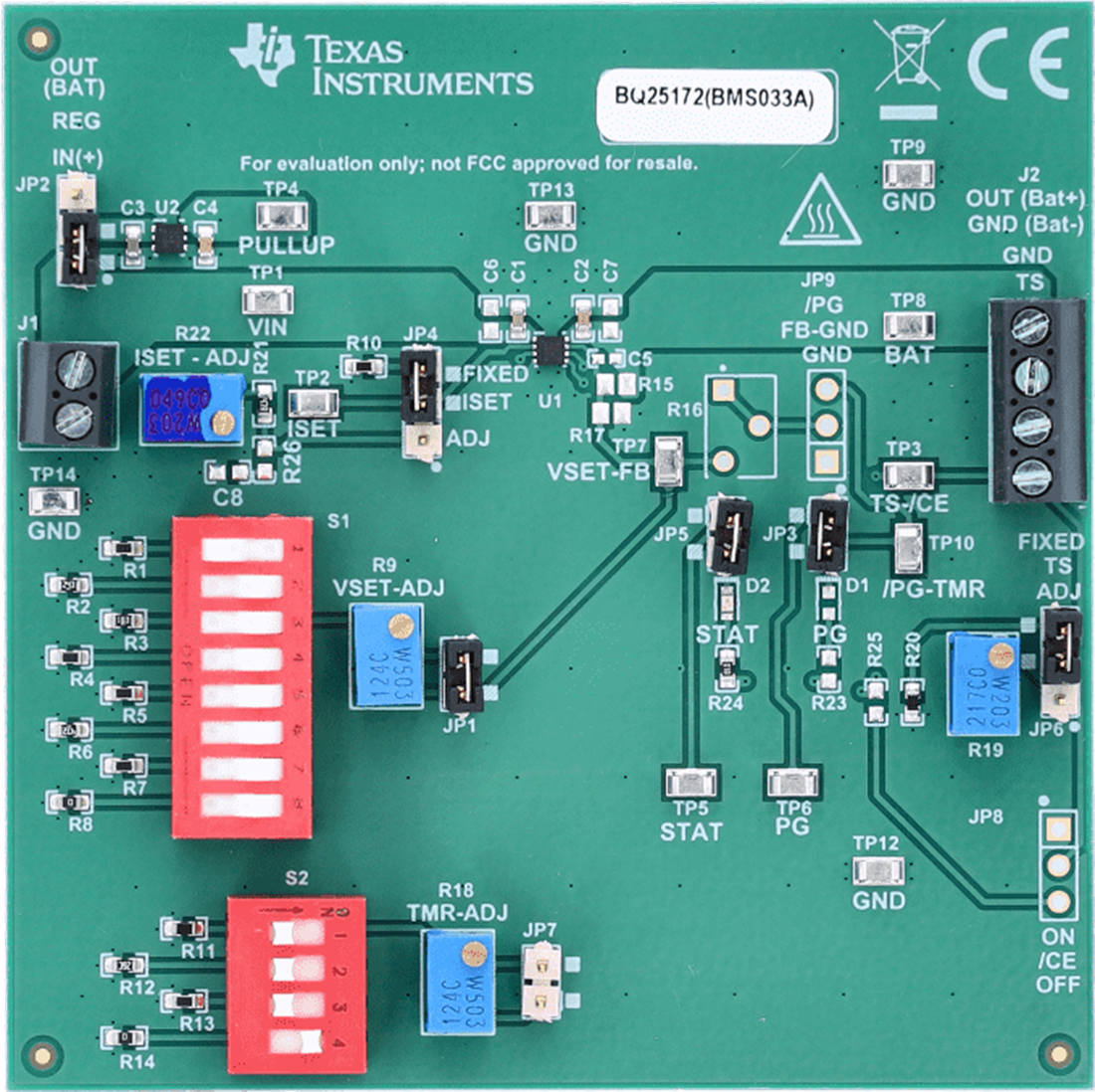 機械図面 - Texas Instruments bq25172EVM評価モジュール（EVM）