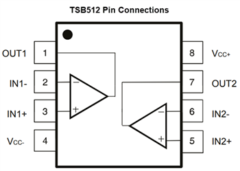 回路図 - STMicroelectronics TSB511、TSB512、TSB514 6MHzオペレーショナルアンプ