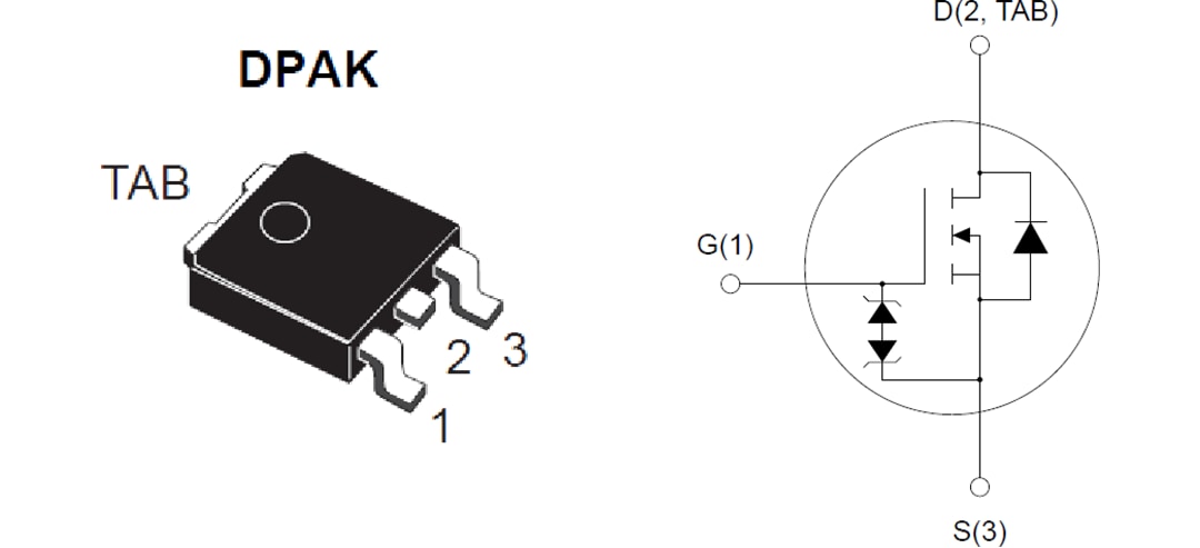回路図 - STMicroelectronics STD80N240K6 800V 16A MDmesh K6パワーMOSFET