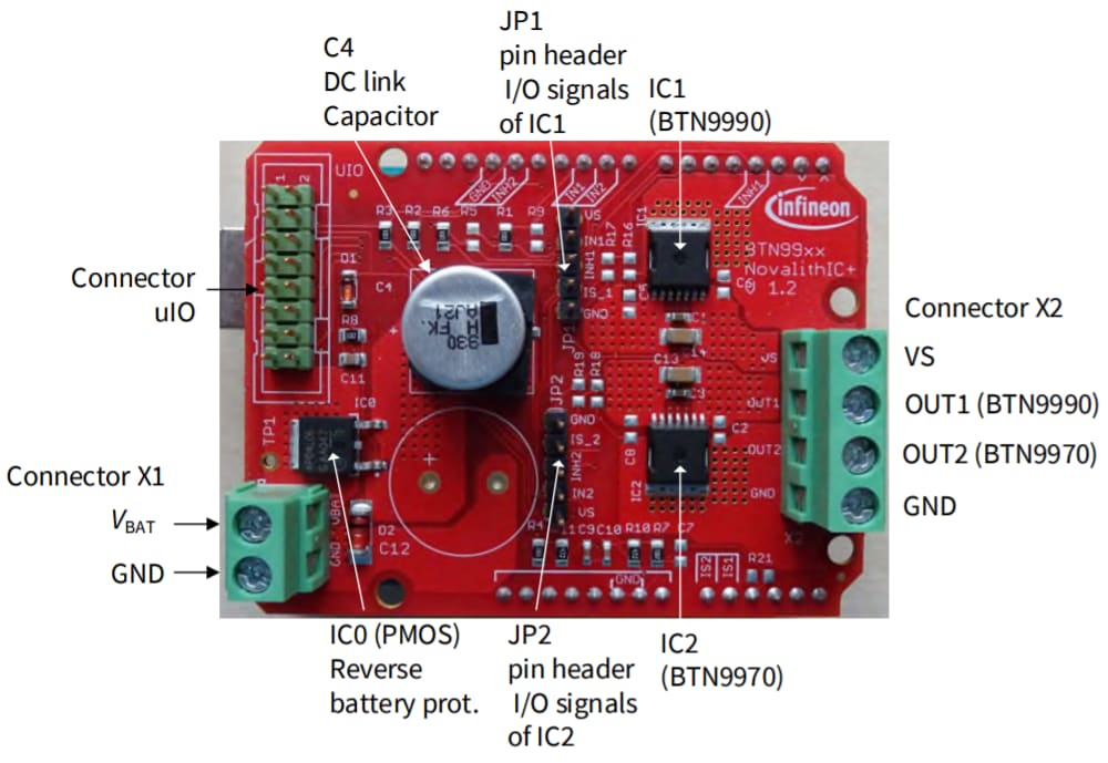 Infineon Technologies DCSHIELDBTN9970LVTOBO1 DC-モーター制御シールド