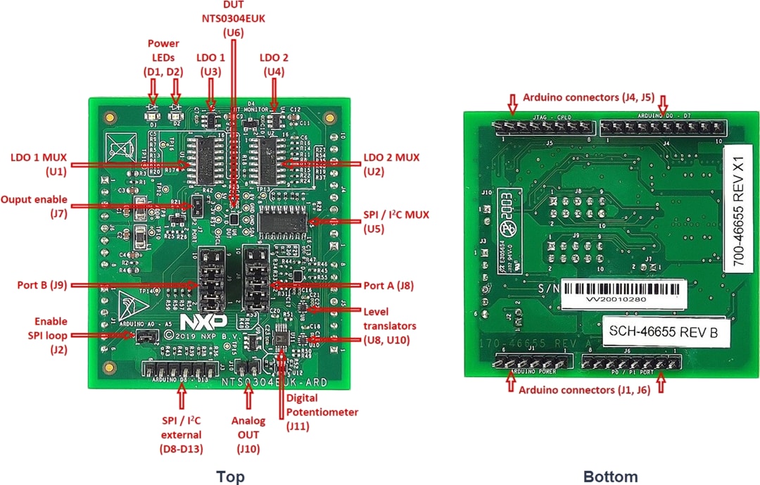 NXP Semiconductors NTS0304EUK-ARDレベルシフタ評価ボード