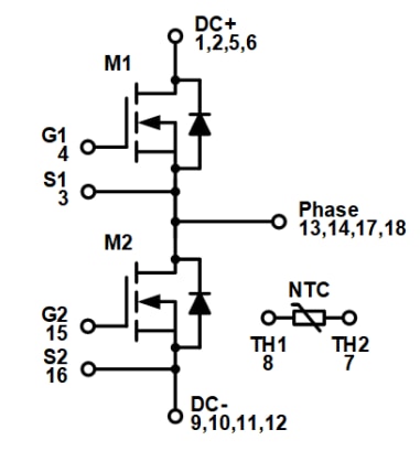onsemi NXH020P120MNF1 SiCモジュール