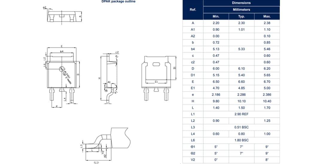 機械図面 - STMicroelectronics X040高感度ゲートSCR & Z040トライアック