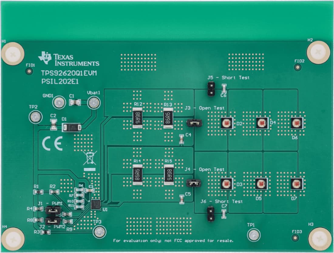 機械図面 - Texas Instruments TPS92620Q1EVMドライバ評価モジュール