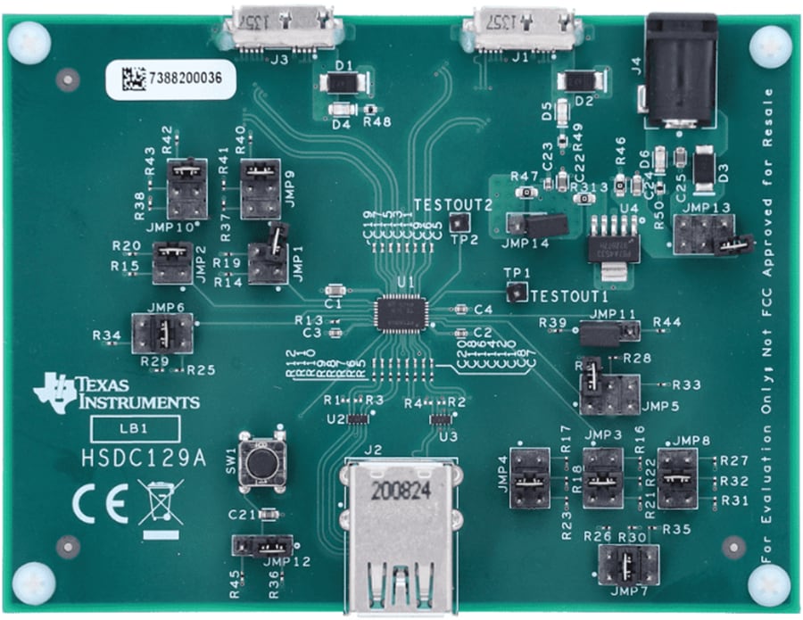 機械図面 - Texas Instruments TUSB1004EVMリドライバ評価モジュール