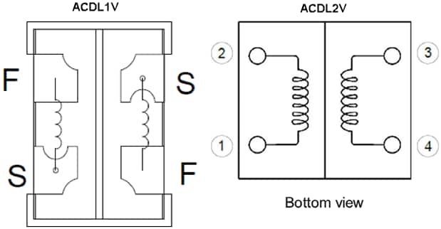 回路図 - Eaton ACDL1V/ACDL2V車載用Class Dオーディオインダクタ