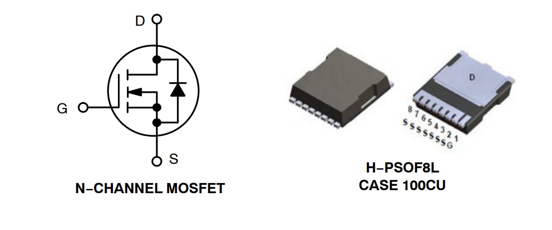 アプリケーション回路図 - onsemi NVBLS1D5N10MC NチャンネルPowerTrench® MOSFET