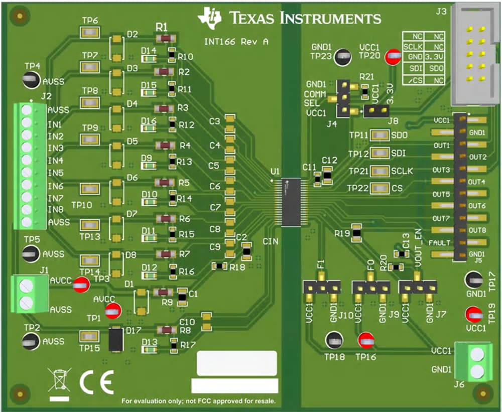 機械図面 - Texas Instruments ISO1228DFBEVM評価モジュール（EVM）