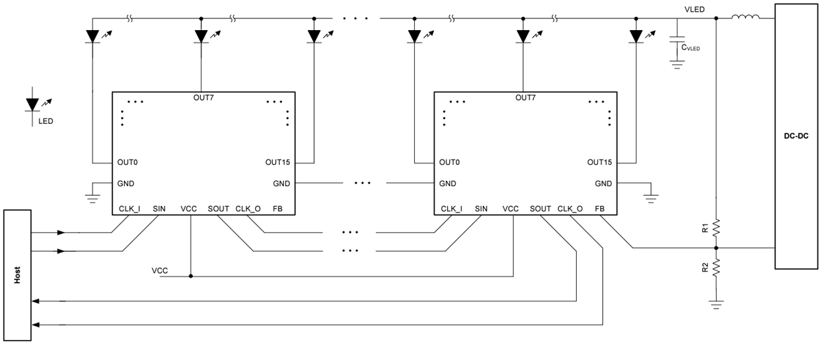 回路図 - Texas Instruments TLC696x1/TLC696x1-Q1定電流シンク・ドライバ