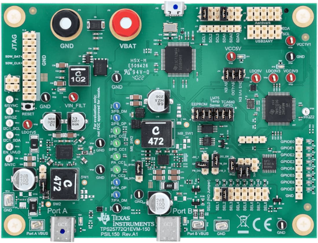 機械図面 - Texas Instruments TPS25772Q1EVM-150電源供給評価モジュール