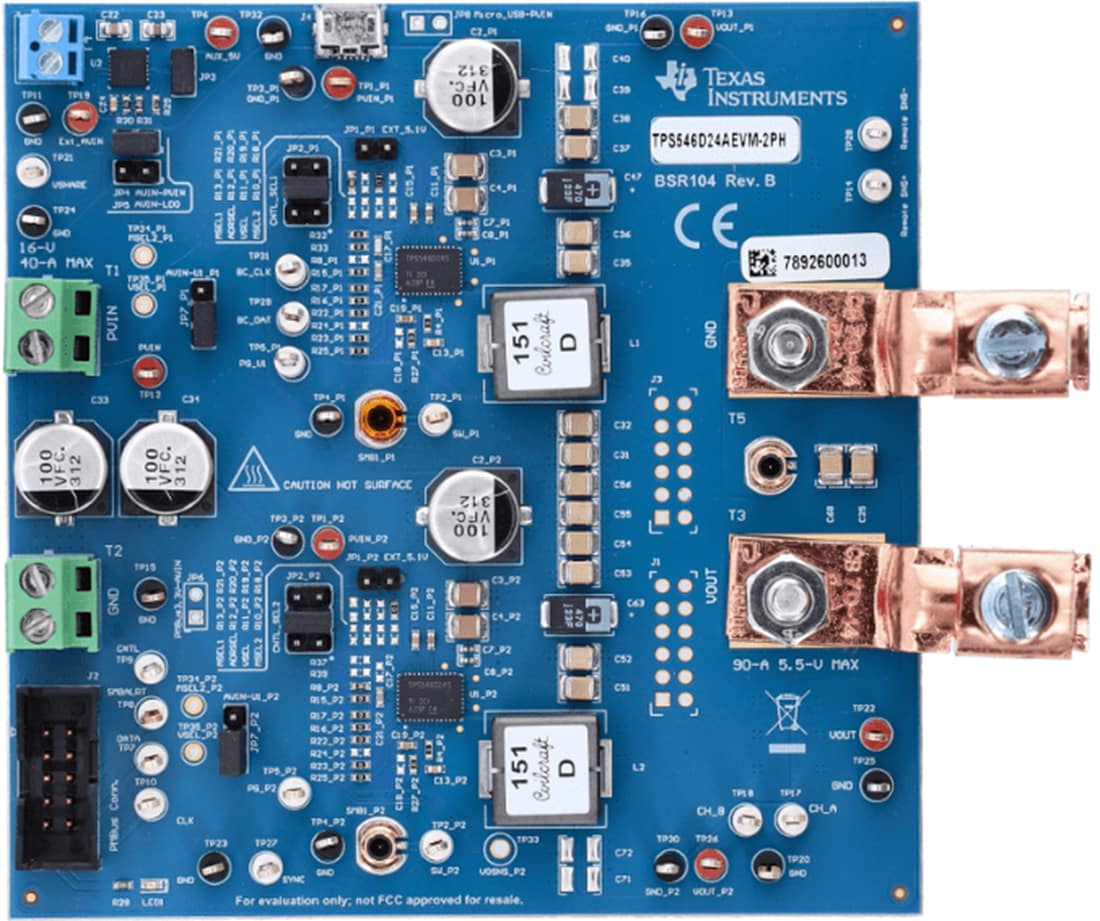 機械図面 - Texas Instruments TPS546D24SEVM-2PHコンバータ評価モジュール