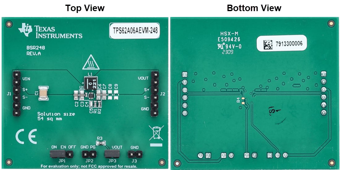 機械図面 - Texas Instruments TPS62A06AEVM-248コンバータ評価モジュール