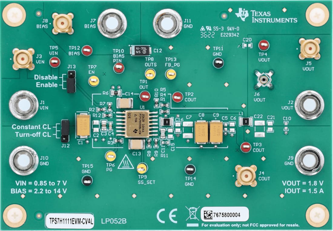 機械図面 - Texas Instruments TPS7H1111EVM-CVALレギュレータ評価モジュール