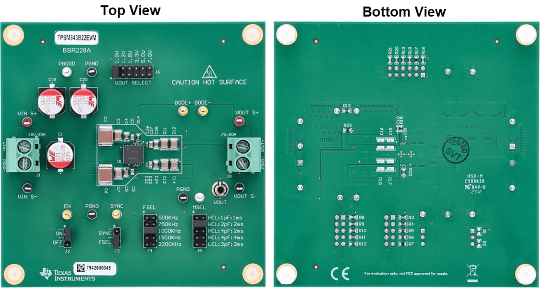 機械図面 - Texas Instruments TPSM843B22EVMパワーモジュール用評価モジュール