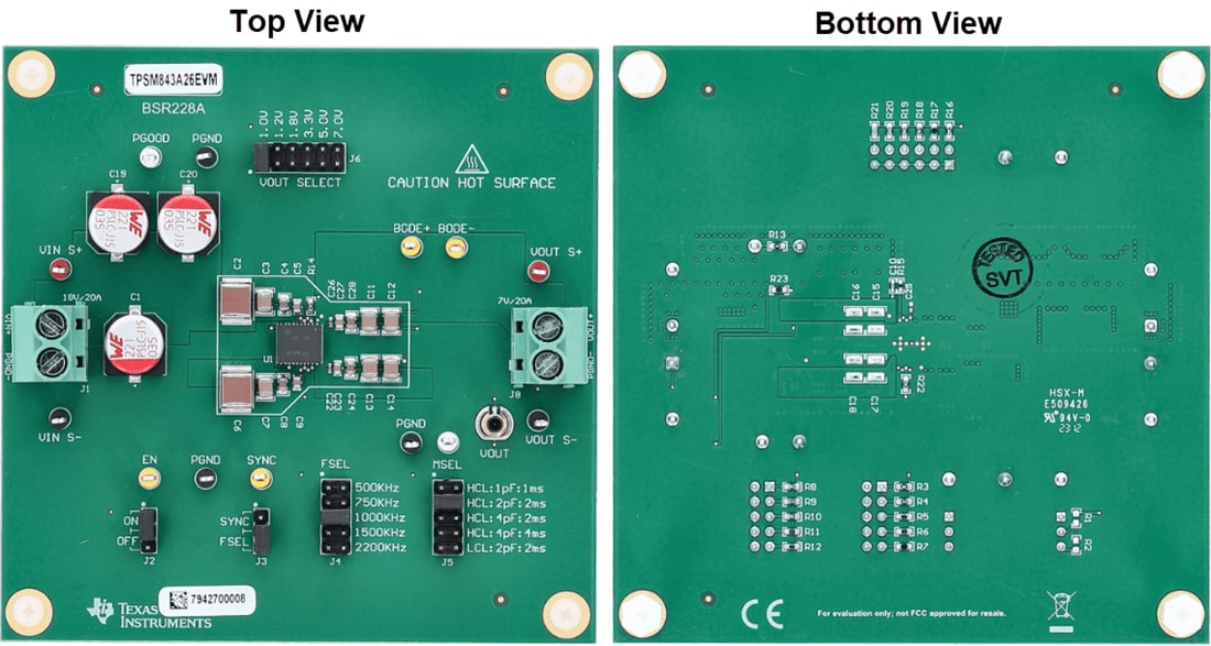 機械図面 - Texas Instruments TPSM843A26EVMパワーモジュール用評価モジュール