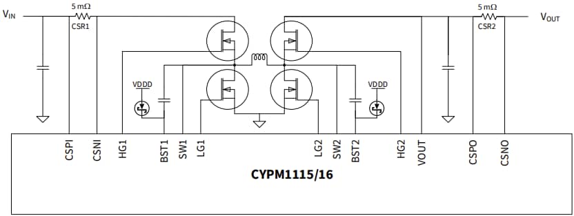 回路図 - Infineon Technologies EZ-PD™ PMG1-B1 USB Type-C高電圧MCU