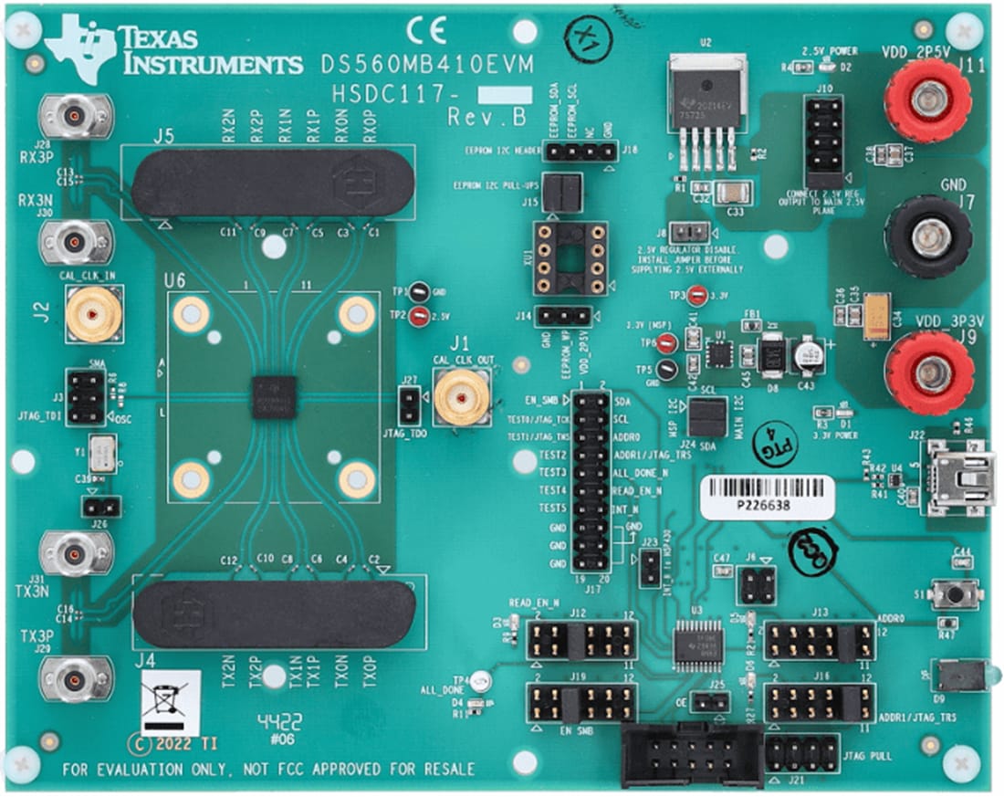 Texas Instruments DS560MB410EVMリタイマ評価ボード（EVM）
