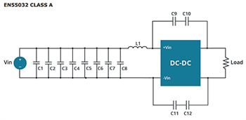 アプリケーション回路図 - CUI Inc PRC60W DC/DCコンバータ