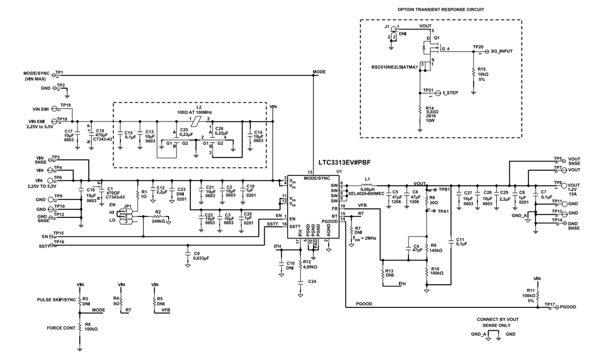 回路図 - Analog Devices Inc. EVAL-LTC3313EV-A-Z評価ボード