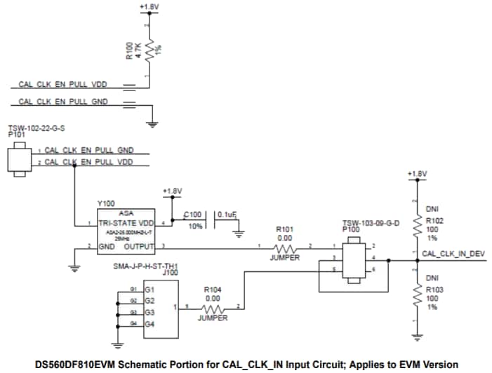 回路図 - Texas Instruments DS560DF810EVM評価モジュール