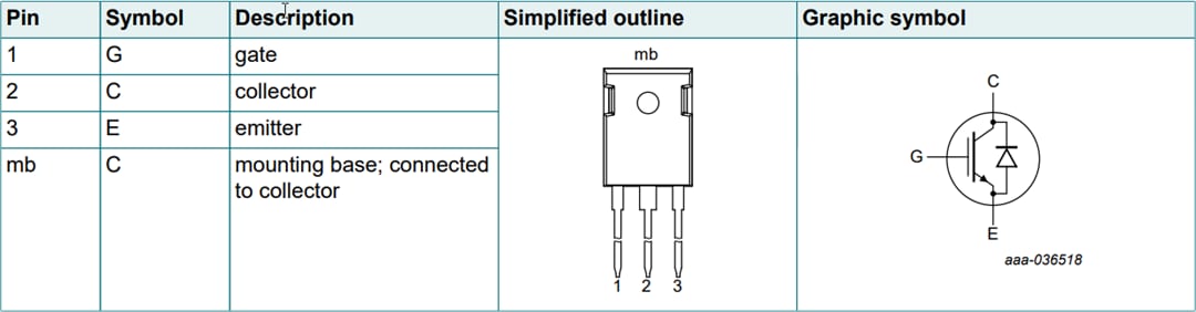 機械図面 - Nexperia NGWx TrenchフィールドストップIGBT