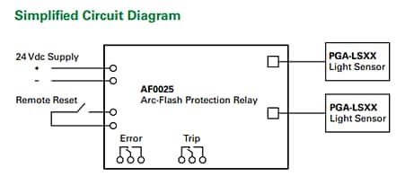 アプリケーション回路図 - Littelfuse AF0025アーク放電検出リレー