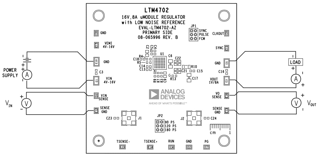アプリケーション回路図 - Analog Devices Inc. EVAL-LTM4702-AZ評価ボード