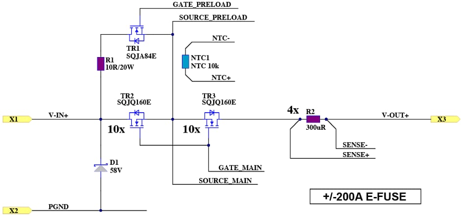 Vishay 48VリセッタブルeFuseリファレンスデザイン