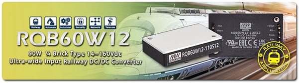 MEAN WELL RQB60W12クォーターブリック鉄道用DC/DCコンバータ
