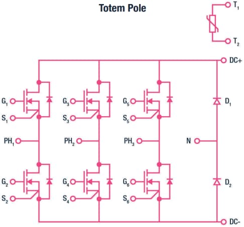 アプリケーション回路図 - STMicroelectronics M1TP80M12W2-2LA ACEPACK DMT-32 SiCパワーモジュール