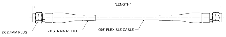 機械図面 - Johnson / Cinch Connectivity Solutions 2.4mm 50GHzテストケーブルアセンブリ