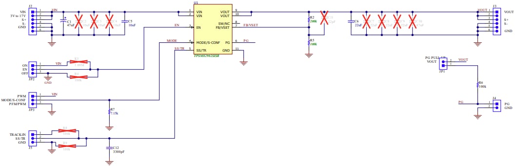回路図 - Texas Instruments TPSM82902EVM 評価モジュール