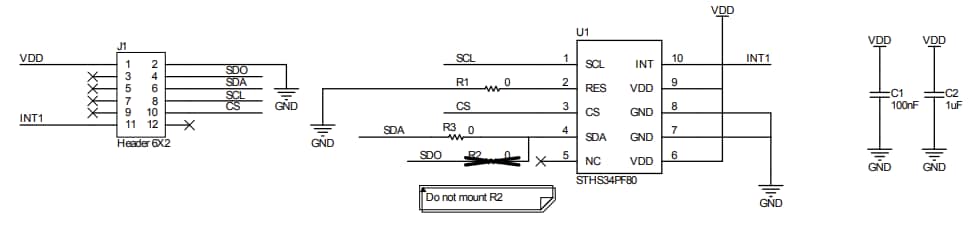 回路図 - STMicroelectronics STEVAL-MKI231KA EvaluationKit