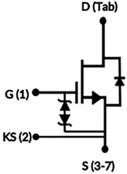 回路図 - onsemi UF4SC120023B7S G4 炭化ケイ素（SIC）FET