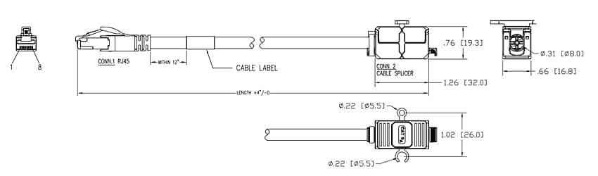 チャート - Stewart Connector / Cinch Connectivity Solutions WAP延長ケーブル