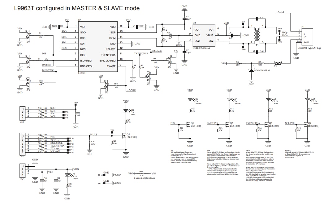 回路図 - STMicroelectronics AEK-COM-ISOSPI1 SPI/絶縁型SPIドングル
