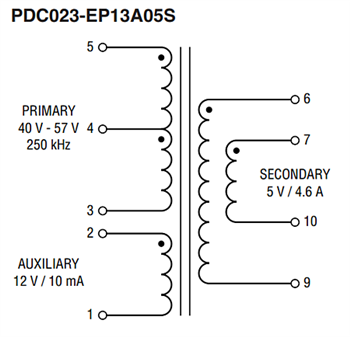 回路図 - Bourns PDC DC/DCパルストランス