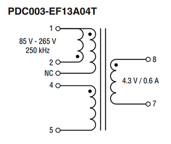 回路図 - Bourns PDC DC/DCパルストランス