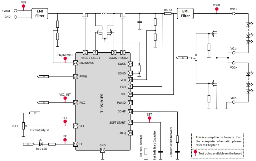 回路図 - Infineon Technologies TLD5191HB2W_EVAL評価用ボード