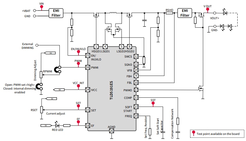回路図 - Infineon Technologies TLD5191IVREG_EVAL評価用ボード