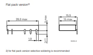 機械図面 - TE Connectivity / Schrack Slimline SNRシリーズPCBリレー