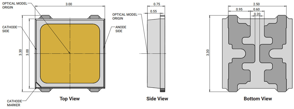 Cree LED Jシリーズ® JB3030C 3V EおよびFクラスLED
