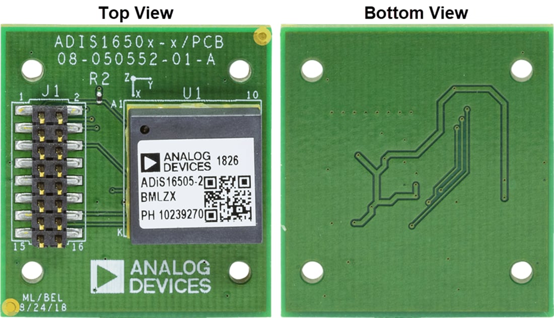 機械図面 - Analog Devices Inc. ADIS16500/PCBZブレイクアウトボード