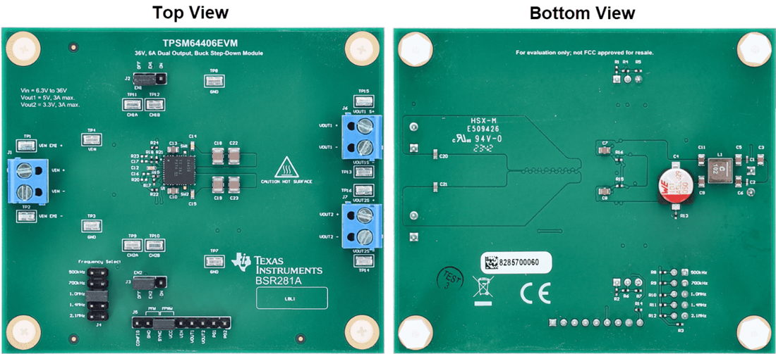 機械図面 - Texas Instruments TPSM64406EVM評価モジュール (EVM)