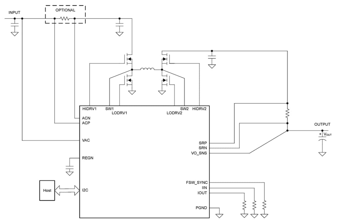 回路図 - Texas Instruments bq25758S双方向バックブーストコントローラ