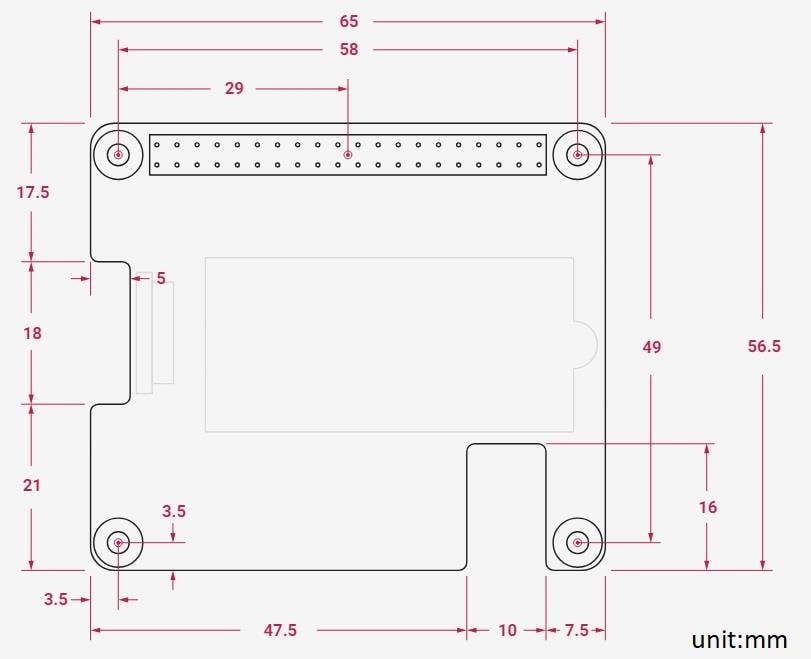 機械図面 - Raspberry Pi M.2 HAT +（Pi 5用）