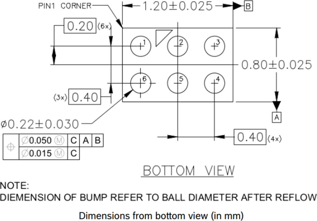 機械図面 - Bosch BMA530 加速度センサ